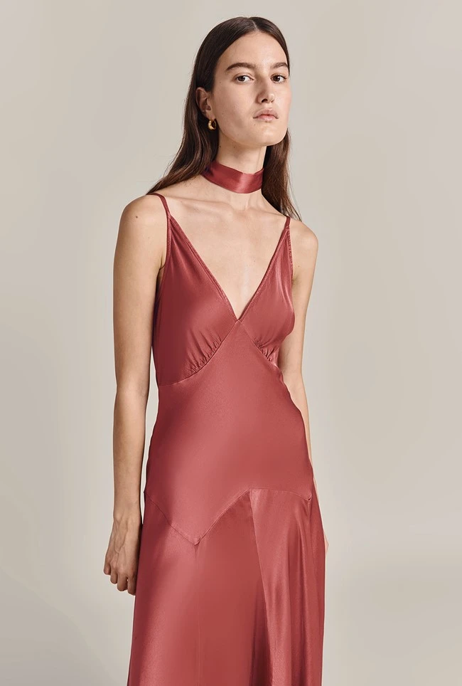 Alice Satin Scarf Dark Caramel Alice Satin Scarf Dark Caramel -Ghost Store A07G001 D34 29668 650px