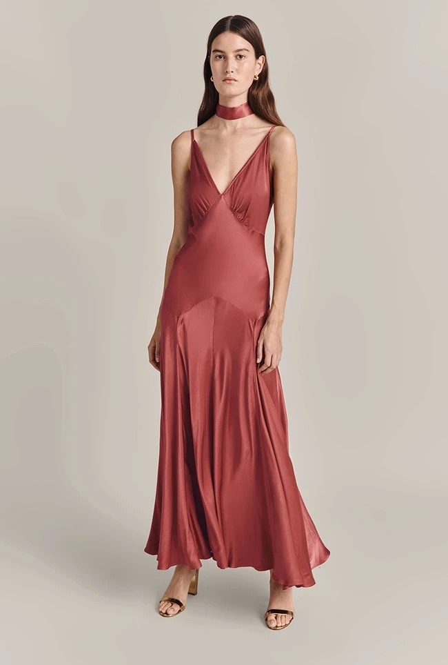 Alice Satin Scarf Dark Caramel Alice Satin Scarf Dark Caramel -Ghost Store A07G001 D34 29669 650px