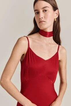 Alice Satin Scarf Red -Ghost Store A07G001 G03 29673 650px 964px