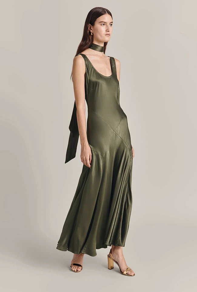 Alice Satin Scarf Green Alice Satin Scarf Green -Ghost Store A07G001 J13 29860 650px