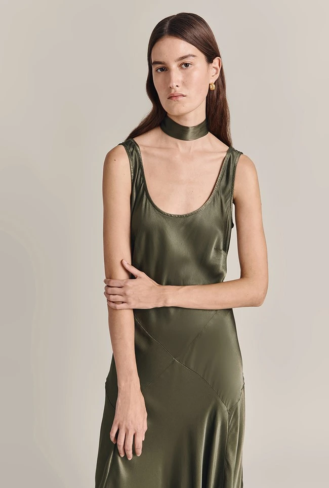 Alice Satin Scarf Green Alice Satin Scarf Green -Ghost Store A07G001 J13 29861 650px