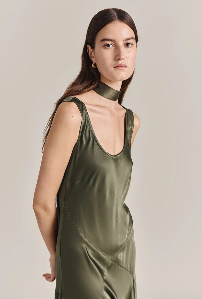 Alice Satin Scarf Green Alice Satin Scarf Green -Ghost Store A07G001 J13 29862 650px