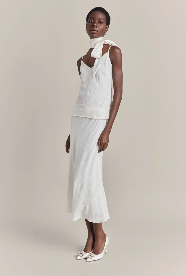 Alice Satin Scarf Ivory Alice Satin Scarf Ivory -Ghost Store A07G001 M12 29741 650px