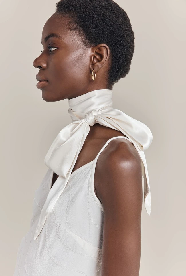 Alice Satin Scarf Ivory Alice Satin Scarf Ivory -Ghost Store A07G001 M12 29742 650px