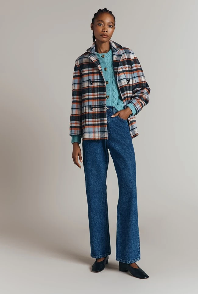 Daphne Checkered Wool Blend Duffle Jacket Daphne Checkered Wool Blend Duffle Jacket -Ghost Store C09G001 Z36 32446 650px