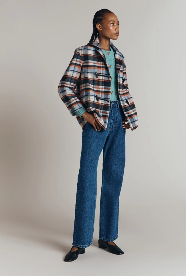 Daphne Checkered Wool Blend Duffle Jacket Daphne Checkered Wool Blend Duffle Jacket -Ghost Store C09G001 Z36 32447 650px