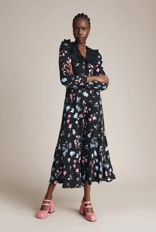 Dixie Dress Black Floral Dixie Dress Black Floral -Ghost Store D03G021 Z66 23826 650px
