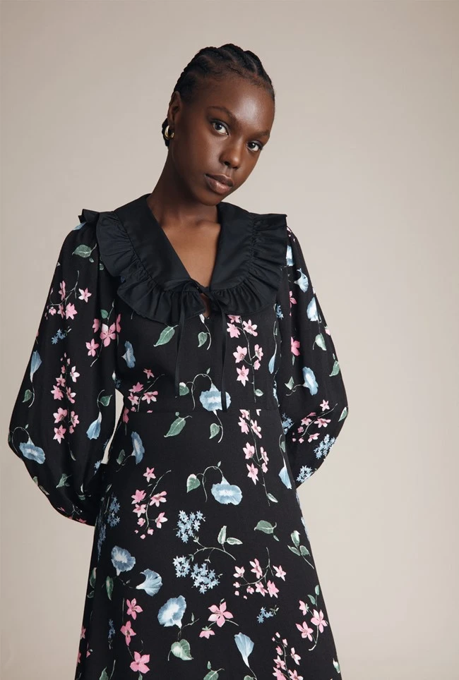 Dixie Dress Black Floral Dixie Dress Black Floral -Ghost Store D03G021 Z66 23828 650px