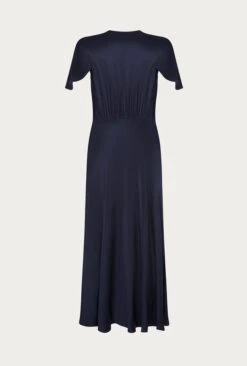 Grace Satin Midi Dress Navy -Ghost Store D04G010 K10 24130 650px 964px