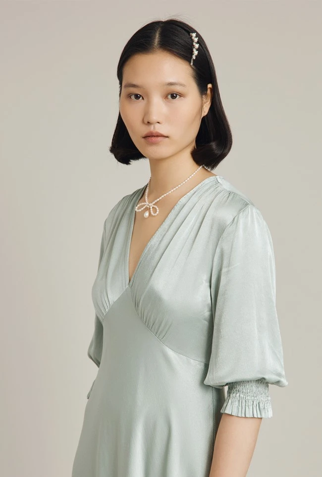 Elle Satin Midi Dress Dusty Green Elle Satin Midi Dress Dusty Green -Ghost Store D04G019 J29 24229 650px