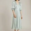 Elle Satin Midi Dress Dusty Green