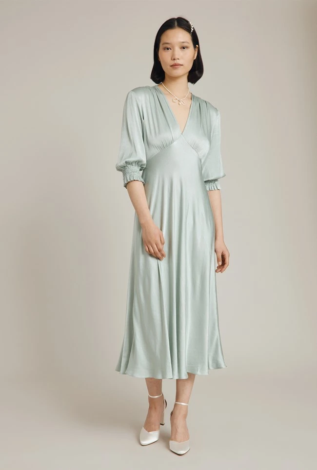 Elle Satin Midi Dress Dusty Green Elle Satin Midi Dress Dusty Green -Ghost Store D04G019 J29 24232 650px