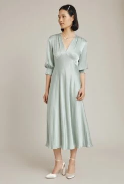 Elle Satin Midi Dress Dusty Green 4 Elle Satin Midi Dress Dusty Green -Ghost Store D04G019 J29 24233 650px 964px