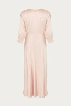 Elle Satin Midi Dress Boudoir Pink -Ghost Store D04G019 N27 24248 650px 964px