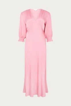 Elle Satin Midi Dress Light Pink 4 Elle Satin Midi Dress Light Pink -Ghost Store D04G019A H44 26514 650px 964px