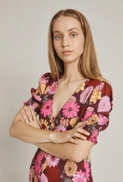 Alisa Dress Pink Woodstock Floral -Ghost Store D04G030 Z17 24459 650px 964px