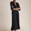 Madison Satin Midi Dress Black