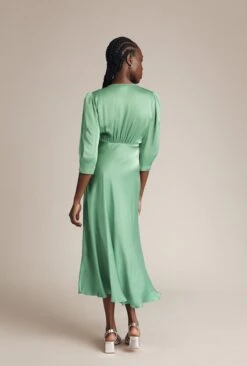 Madison Satin Midi Dress Jade -Ghost Store D05G001 J02 27203 650px 964px