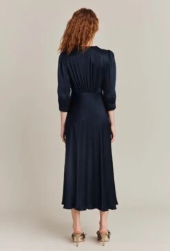 Madison Satin Midi Dress Navy -Ghost Store D05G001 K10 27131 650px 964px