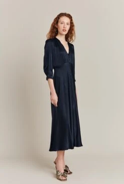 Madison Satin Midi Dress Navy -Ghost Store D05G001 K10 27132 650px 964px
