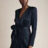 Meryl Satin Midi Dress Navy