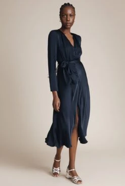 Meryl Satin Midi Dress Navy 3 Meryl Satin Midi Dress Navy -Ghost Store D05G002 K10 26050 650px 964px