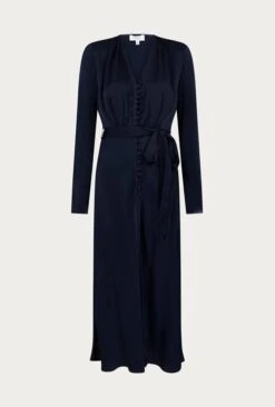 Meryl Satin Midi Dress Navy 4 Meryl Satin Midi Dress Navy -Ghost Store D05G002 K10 26051 650px 964px
