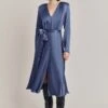 Meryl Satin Midi Dress Dark Blue