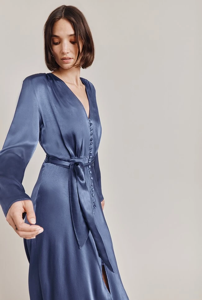 Meryl Satin Midi Dress Dark Blue Meryl Satin Midi Dress Dark Blue -Ghost Store D05G002A K06 28765 650px