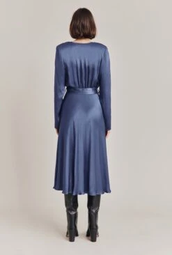 Meryl Satin Midi Dress Dark Blue 5 Meryl Satin Midi Dress Dark Blue -Ghost Store D05G002A K06 28767 650px 964px