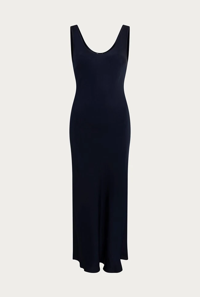 Palm Satin Slip Midi Dress Navy Palm Satin Slip Midi Dress Navy -Ghost Store D05G003 K10 24926 650px