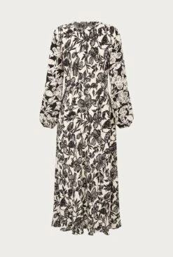 Belle Crepe Midi Dress Graphic Floral 4 Belle Crepe Midi Dress Graphic Floral -Ghost Store D05G008 Z04 24961 650px 964px