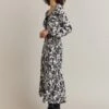 Belle Crepe Midi Dress Graphic Floral