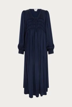 Violet Satin Midi Dress Navy 5 Violet Satin Midi Dress Navy -Ghost Store D05G026 K10 26259 650px 964px