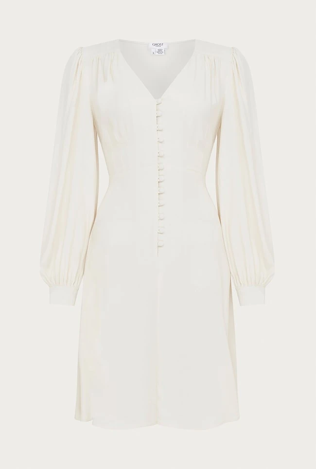 Shyla Crepe Knee-Length Dress Ivory Shyla Crepe Knee-Length Dress Ivory -Ghost Store D05G036 M12 25764 650px