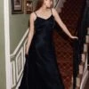 Winnie Satin Maxi Dress Navy