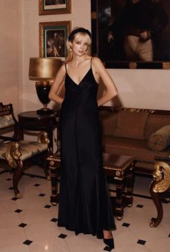 Sariyah Satin Maxi Dress Black -Ghost Store D05G069 A01 26305 650px 964px