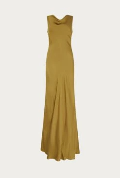 Ada Satin Maxi Dress Olive 4 Ada Satin Maxi Dress Olive -Ghost Store D05G075 J17 26321 650px 964px