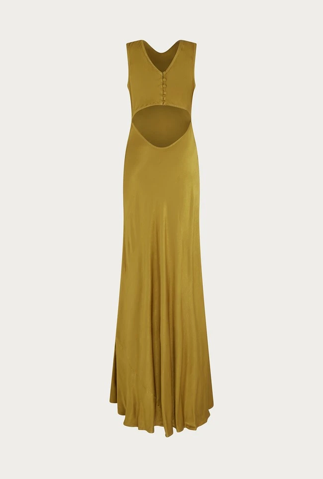 Ada Satin Maxi Dress Olive Ada Satin Maxi Dress Olive -Ghost Store D05G075 J17 26322 650px