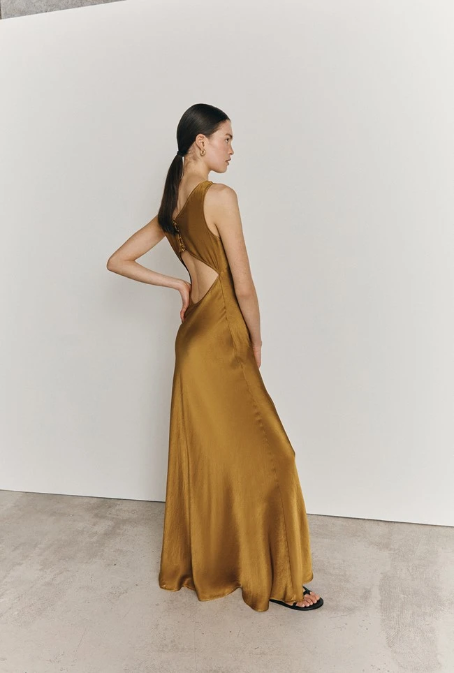 Ada Satin Maxi Dress Olive Ada Satin Maxi Dress Olive -Ghost Store D05G075 J17 27087 650px