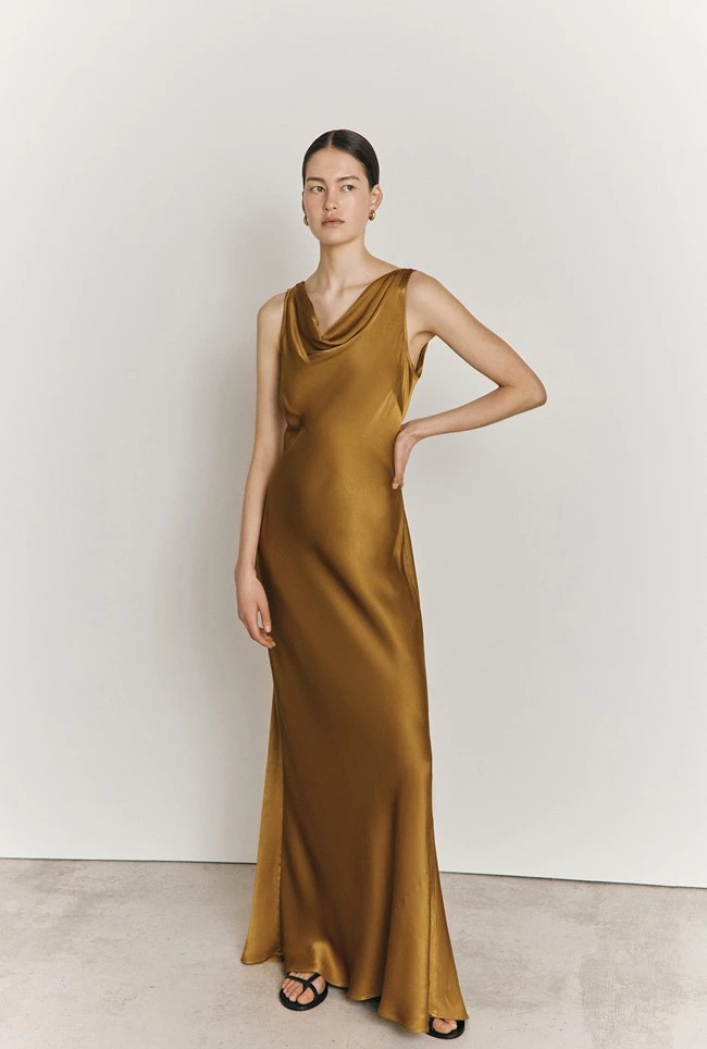 Ada Satin Maxi Dress Olive Ada Satin Maxi Dress Olive -Ghost Store D05G075 J17 27088 650px