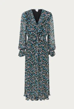 Su Georgette Midi Dress Black Heart Print 4 Su Georgette Midi Dress Black Heart Print -Ghost Store D06G001 Z10 26478 650px 964px