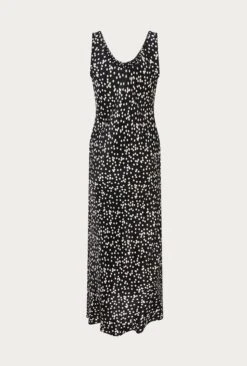 Palm Black Spot Slip Midi Dress Black Spot -Ghost Store D06G005 Z14 26479 650px 964px