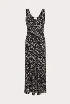 Palm Black Spot Slip Midi Dress Black Spot -Ghost Store D06G005 Z14 26480 650px 964px