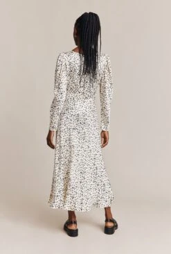 Rosaleen Satin Midi Dress Afterglow Spot 2 Rosaleen Satin Midi Dress Afterglow Spot -Ghost Store D06G006 Z15 27197 650px 964px