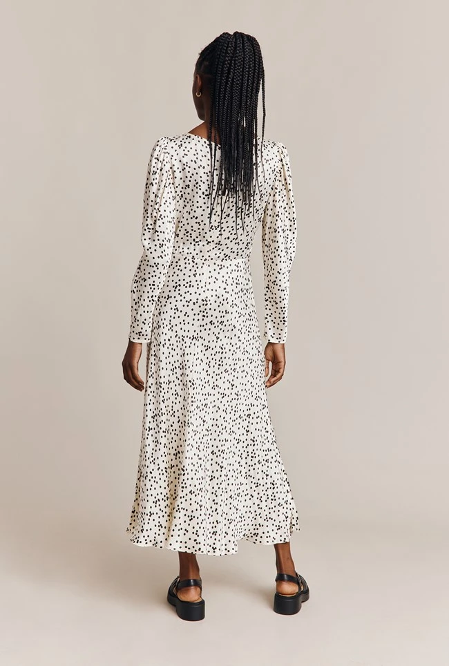 Rosaleen Satin Midi Dress Afterglow Spot Rosaleen Satin Midi Dress Afterglow Spot -Ghost Store D06G006 Z15 27197 650px