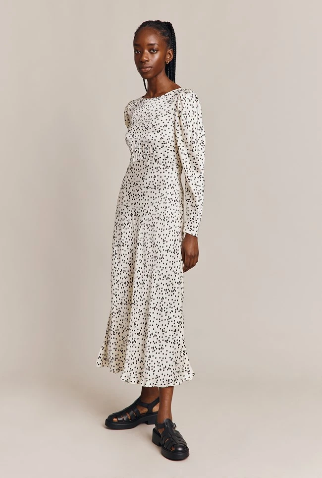 Rosaleen Satin Midi Dress Afterglow Spot Rosaleen Satin Midi Dress Afterglow Spot -Ghost Store D06G006 Z15 27198 650px