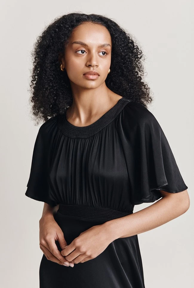 Flora Satin Midi Dress Black Flora Satin Midi Dress Black -Ghost Store D06G016 A01 28055 650px