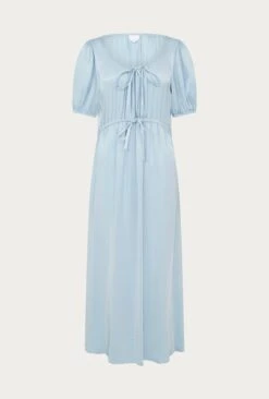 Morella Satin Midi Dress Chambray Blue 4 Morella Satin Midi Dress Chambray Blue -Ghost Store D06G020 K26 27219 650px 964px