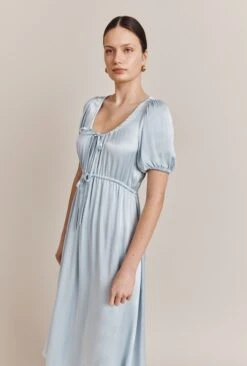Morella Satin Midi Dress Chambray Blue 3 Morella Satin Midi Dress Chambray Blue -Ghost Store D06G020 K26 27232 650px 964px